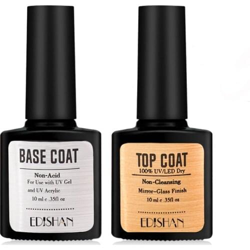 10ml Top Coat UV Gel Y Base Coat No Wipe For Gel Nail Polish Manicure Primer Long Lasting Soak Off Gel For Nail Varnish Primer