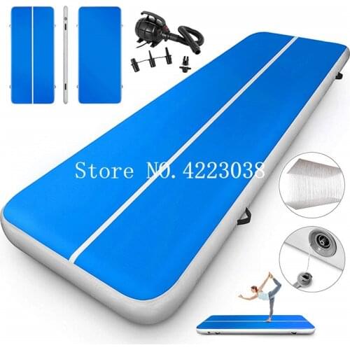 Free Shipping 5*1*0.2m Inflatable Tumble Trampoline Track Air Track Blue Gymnastics Mattress Inflatable Tumbling Airtrack
