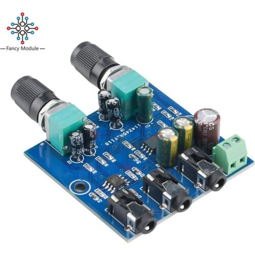 DC5-12V Stereo Audio Mixer 2/4 Input 1 Output Individually Controls Board Sound Mixing DIY Headphones Amplifier