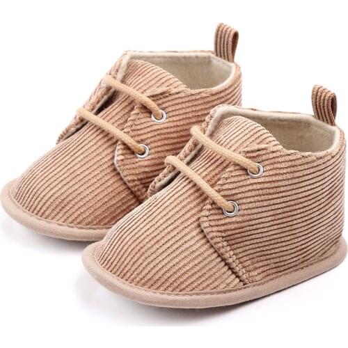 Baby First Walkers Toddler Baby Boys Ribbed Solid Soft Sole Crib Shoes Sneakers Size Newborn to 18 Months