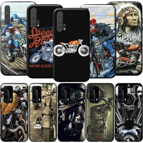 GX194 Retro MotoCross Motorcycle Silicone Case for Honor 6A 7A 3GB 7C 7X 8 8A 8X 8C 9 10 Lite View 20S 9A 10X Max Pro