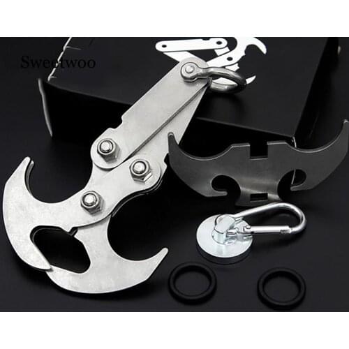 Outdoor Tools Folding Gravity Grappling Hook Outdoor Climbing Claw Survival Carabiner Camping Tool Set Accessories
