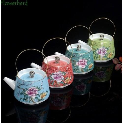 Creative Ceramic Teapot Teaware Tea Infuser Tea Set Handle Pot Portable Pot Kettle Tea Pot Tea Pot Set Kung Fu Tea Set