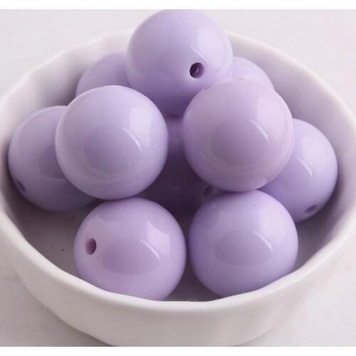 Kwoi vita Easter Pale Mint Light Purple Color Chunky 20MM 100pcs A lot Acrylic Solid Gumball Beads for Bubble Chunky