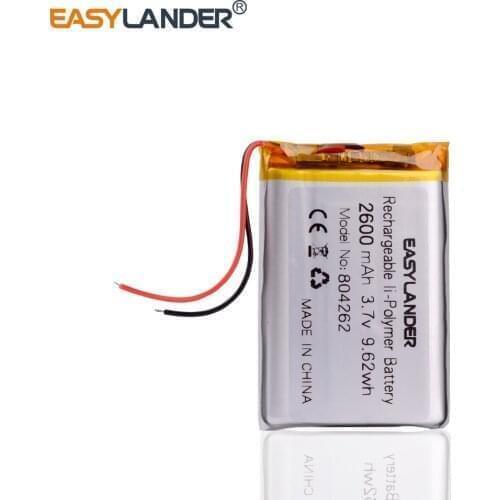 804262 3.7V 2600mAh Rechargeable Li-Polymer Li-ion Battery For MP4 MP5 PDA GPS DVR DVD power bank Speaker E-book