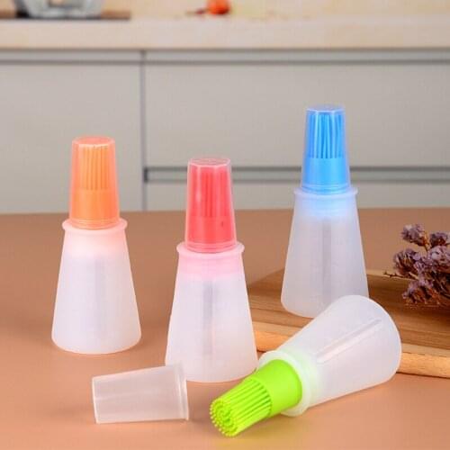 Barbecue oil Brush Silicone Oil Bottle with Cap Grill Pastry Brushes with Scale Sauce Kitchen Baking Cooking BBQ Basting Tool