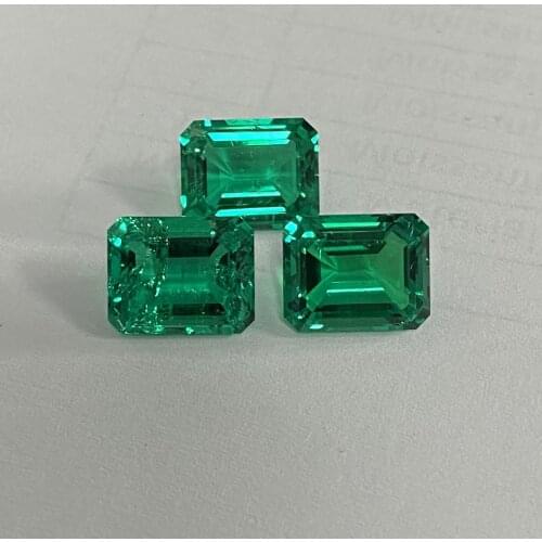 Meisidian 10x14mm 5.8cts Lab Grown GRC Hydrothermal Loose Columbian Emerald For Ring