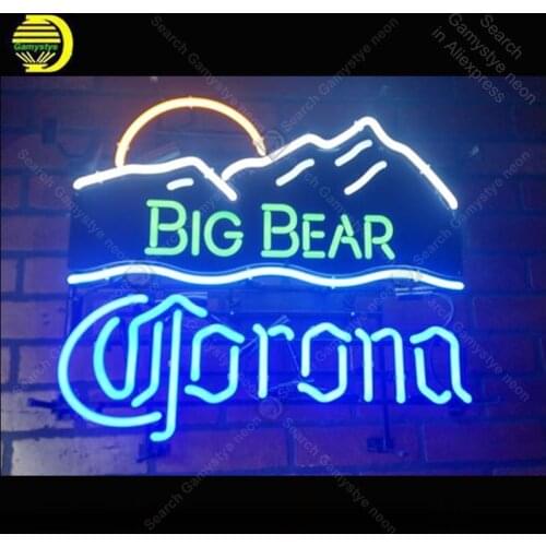Neon sign For Coron Big Bear sun Neon Bulb sign display Iconic Beer Pub Handcraft Lamp glass advertise Letrero enseigne lumine