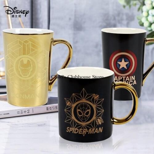2021 New Disney Mug Avengers Ceramic Cup Spider Man Water Cup Adult Coffee Cup College Student Cup Truth