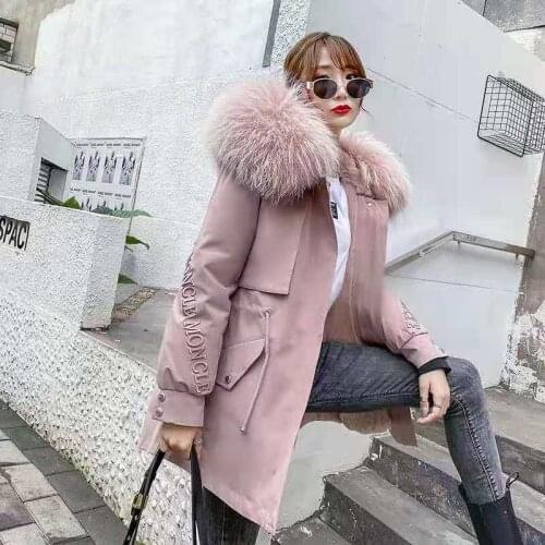New Style Pie Overcoming Fox Fur Collar Detachable Rabbit Fur Liner