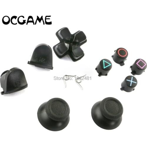 OCGAME 2sets/lot Black Full Sets Replacement Parts Buttons For PS4 Controller repair parts