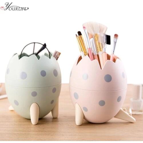 OYOURLIFE Cute Cartoon Makeup Organizer Family Office Desktop Plastic Storage Box Makeup Brush Jewelry Pen Sundries Organizer