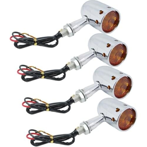 4PCS Motorcycle Turn Signals Blinkers Lights for Harley Davidson Softail Fat Boy FLSTF XL 883 Hugger Sportster Police FLHP