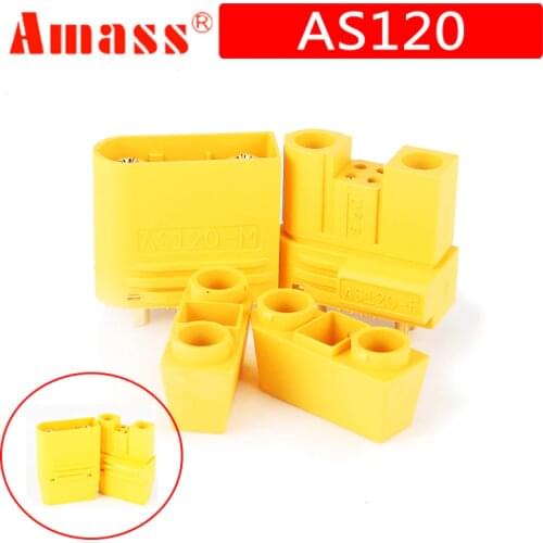 Amass AS120 Male/Female Plug Connector Resistance Adapter Plug for RC Model FPV Racing Drone Lipo Battery Multirotor Parts