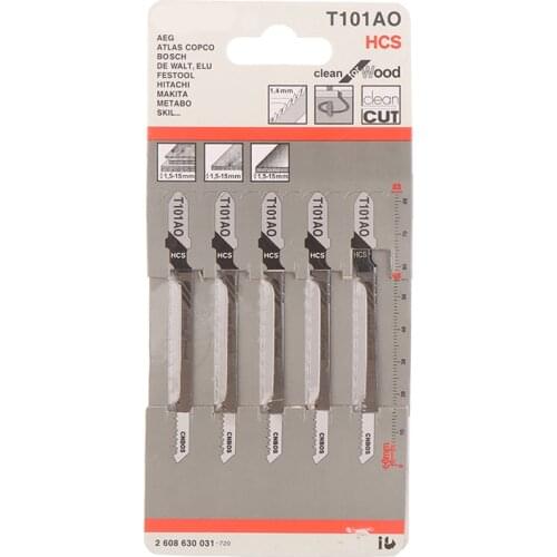 T101AO HCS T-Shank Jigsaw Blades Curve Cutting Tool For Wood Plastic Saw 5pcs/lot