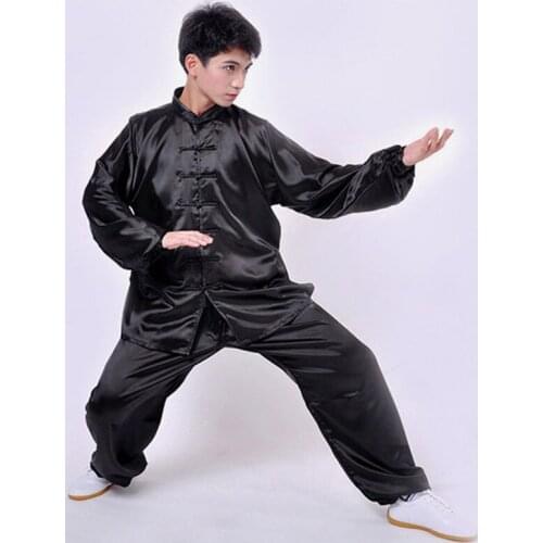 Chinese Traditional Clothes Tang Suit Men 2021 New Women Vintage Solid Color Tai Chi Kung Fu Costume Stand Collar Exercise