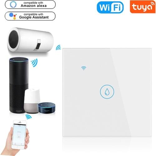 Tuya Smart Touch Switch Remote Control Smart WiFi Voice Control 20A High Power Water Heater Switch Single live wire