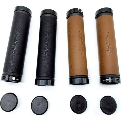 1 pair Litepro Handlebar Grip for Brompton Folding Bike 22-22.2mm Manual Lock Cover PU Retro Leather