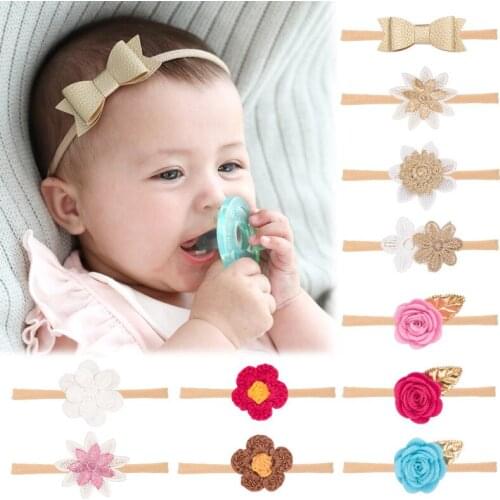 1 PCS Infant Hair Accessory Cloth Gift Children Kids Toddler Floral Newborn Bow daisy Rose Baby Girl Headband Headwear Hairband