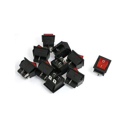 Free shipping!10 Pcs 16A/20A 250V DPST ON/OFF 4 Pins Rocker Boat Switch Red