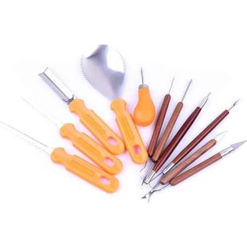 11pcs Halloween Pumpkin Carving Tools Set Stainless Steel Fruit Carving Sculpting Tools Carving Your Own Jack-O-Lantern