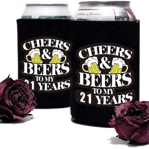 21 Years old 21st Birthday Party Friends family dinner BBQ Beer Can Coolers Twenty First Anniversary trip Decoration Supplies