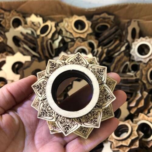 3D Crystal Ball Solid Wood Base Craft Lotus base+Without the ball