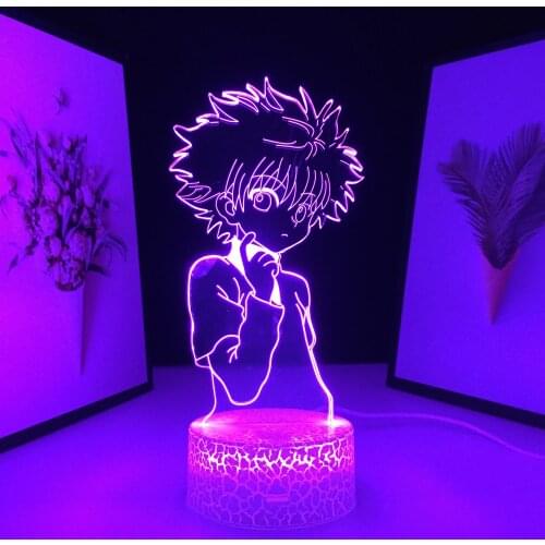 Hunter X Hunter Killua Anime Zoldyck 3D LED Night Lamp for Child Bedroom Decor Nightlight Manga Kids Gift Night Light