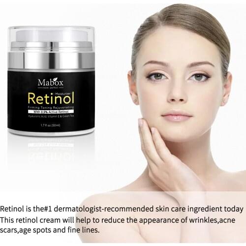 50ml Retinol 2.5%Moisturizer Face Cream Hyaluronic Acid AntiAging Remove Wrinkle Vitamin E Collagen Smooth Whitening Cream