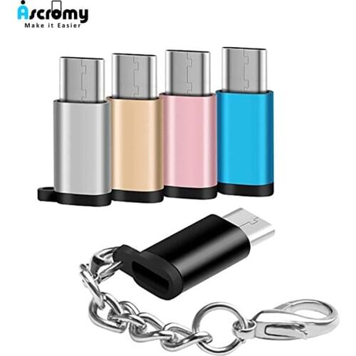 Ascromy 5PCS Micro USB to Type-C Adapter For Huawei Mate 20 P20 Pro Xiaomi Samsung S8 S9 Plus One Plus LG USBC Adapter Charger