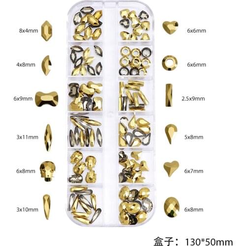 New Nail Stones Decoration Tips Crystal Nail Rhinestones Beads Studs Flat Back Shiny Nail Accessories