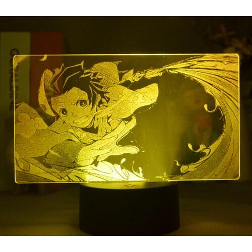 Anime Demon Slayer 3d Light Kamado Tanjirou Figure for Kids Bedroom Led Night Light Decor Kimetsu No Yaiba Mizuno Kokyu Gifts