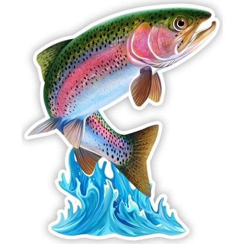 B0726# Self-adhesive Decal Jumping Trout Car Sticker Waterproof Auto Decors on Bumper Rear Window Motorcycle Laptop Helmet