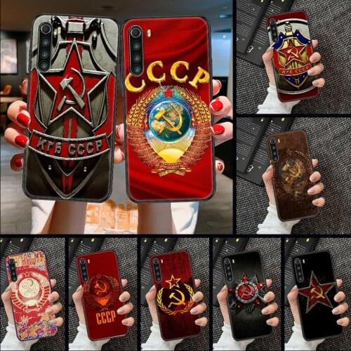 USSR Flag Soviet Union Phone case For Xiaomi Redmi Note 7 7A 8 8T 9 9A 9S 10 K30 Pro Ultra black luxury cover tpu back art Etui