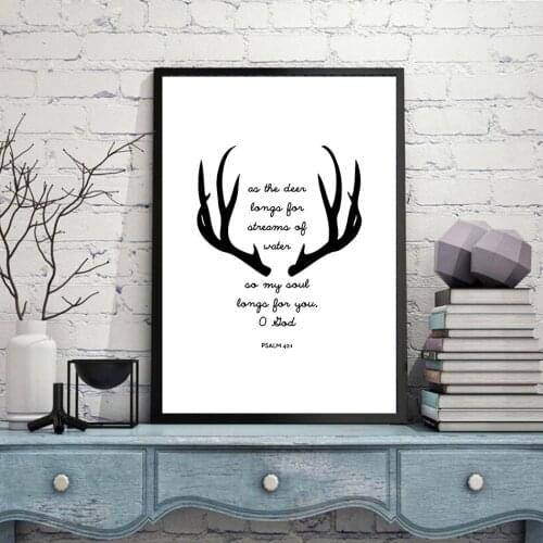 Black and White Antlers English Elk Moose Decorative Painting cuadros decoracion dormitorio animal poster picture