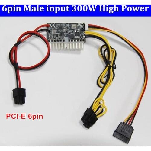 DC / 6pin input 12V high power pico DC-ATX 300W ATX 24Pin mini ITX PSU pico for PC computer network server