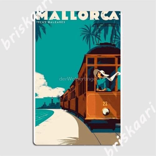 Spanien Heute Balearen Mallorca Reiseplakat Metal Signs pub Kitchen Classic Painting Décor Tin sign Posters