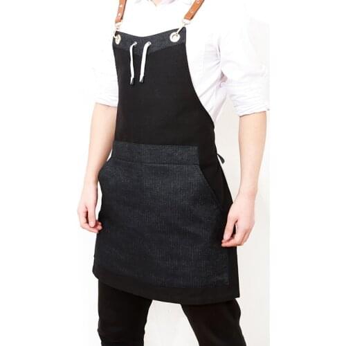 Denim Apron Barista Hairdressing Painting Western Restaurant Milk Tea Shop Household Kitchen Overalls