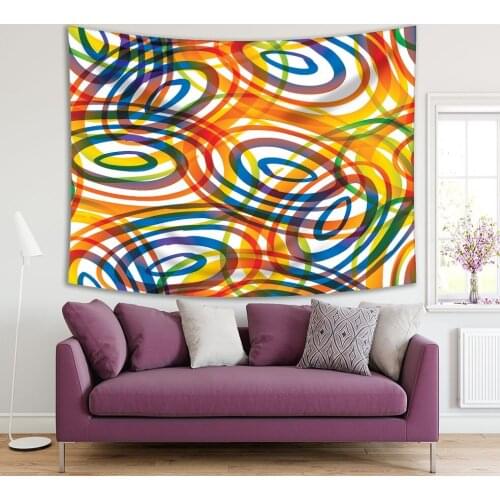 Tapestry Modern Colorful Circles Abstract Artwork Decorative 2014geometrical Patterns Yellow Blue Green
