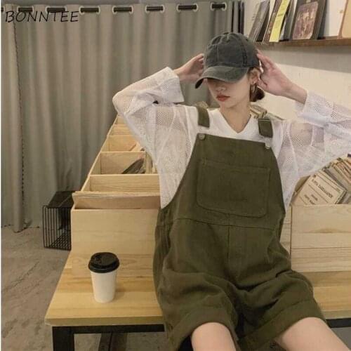 Rompers Women BF Style Cute Suspender Chic Wide-leg Summer Fashion Preppy Girls Vintage Denim Leisure Harajuku Playsuits Loose