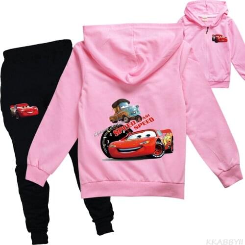 Cars McQueen Cartoon Game Girls Boys Clothing Set Children Fashion Hoodies And Pant Suit Kids Spring Autumn Sports Cute Comfort