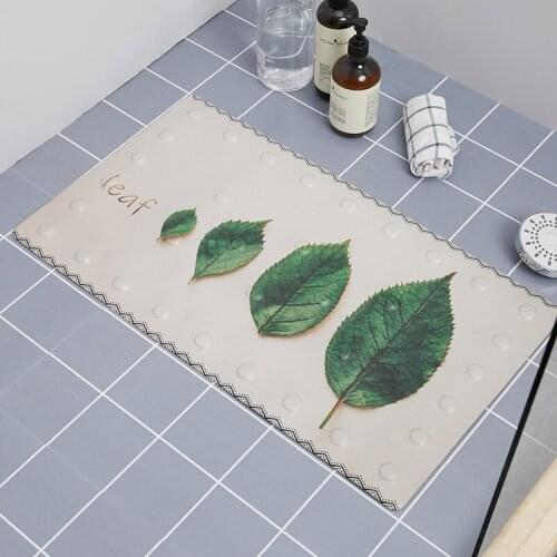 Shower Room Foot Pad Rectangle Pattern Non-slip Suction Cup Water Absorption Wear-resisting Modern Cute Bathroom Kitchen Mat