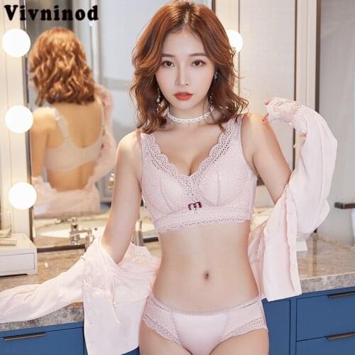 Lace Push Up Mesh Seamless Bra Sets Sexy Solid Color Thin Cup Lingerie Bras Set Beauty Back Padded Bras Lingerie Women Intimates