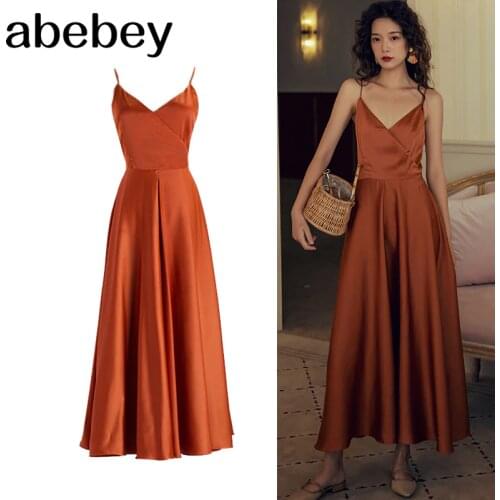 Summer Strap Sleeveless Boho Dress Sexy Backless Bowknot Midi Long Elegant Satin Party Dresses Beach Vestidos Robes