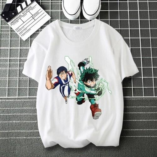 My Hero Academia Deku Pattern Printed summer T-Shirt O-Neck Short Sleeve Modal Unisex Shirts