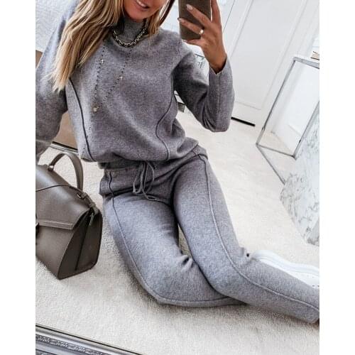 Fashion WomenS Tracksuit 2 Piece Set Spring Pullover Hoodie + Pants Sports Suit Women Sweatshirt Suit Women