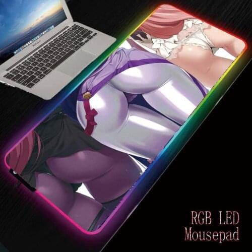 MRGBEST Anime Sexy Girl Ass Gaming Mouse Pad Computer Mousepad RGB Large Mouse Pad Gamer XXL PC Desk Play Mat with LED Backlit