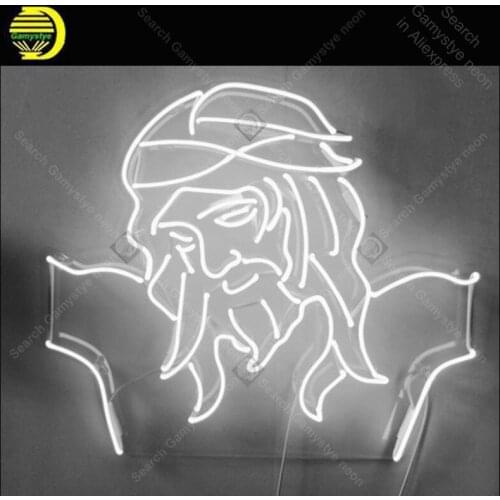Christ Jesus Neon Sign religion Handmade neon light Decorate Home Bedroom Iconic Art Neon Lamps with Clear Board lamp Artwork