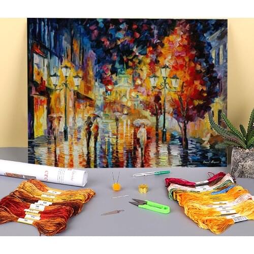 Night Symphony Pre-Printed 11CT Cross Stitch Patterns Embroidery DMC Threads Sewing Handmade Hobby Knitting Mulina Promotions