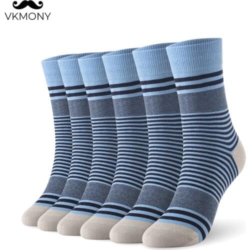 Men cotton socks stripped man large size socks 6pairs/lot UK SIZE 7-11 EUR SIZE 40-46 1002 VKMONY